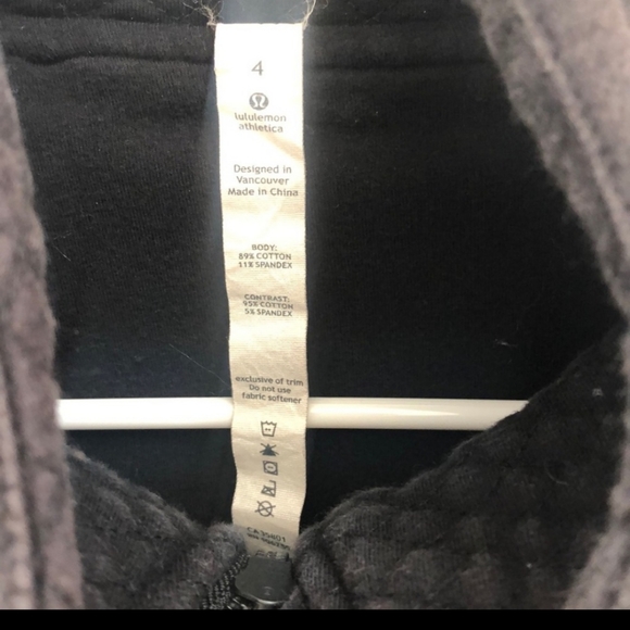 Lululemon Black Faded Full Zip Jacket 4 Women's Gray Zip Silver Brushed - Picture 5 of 6